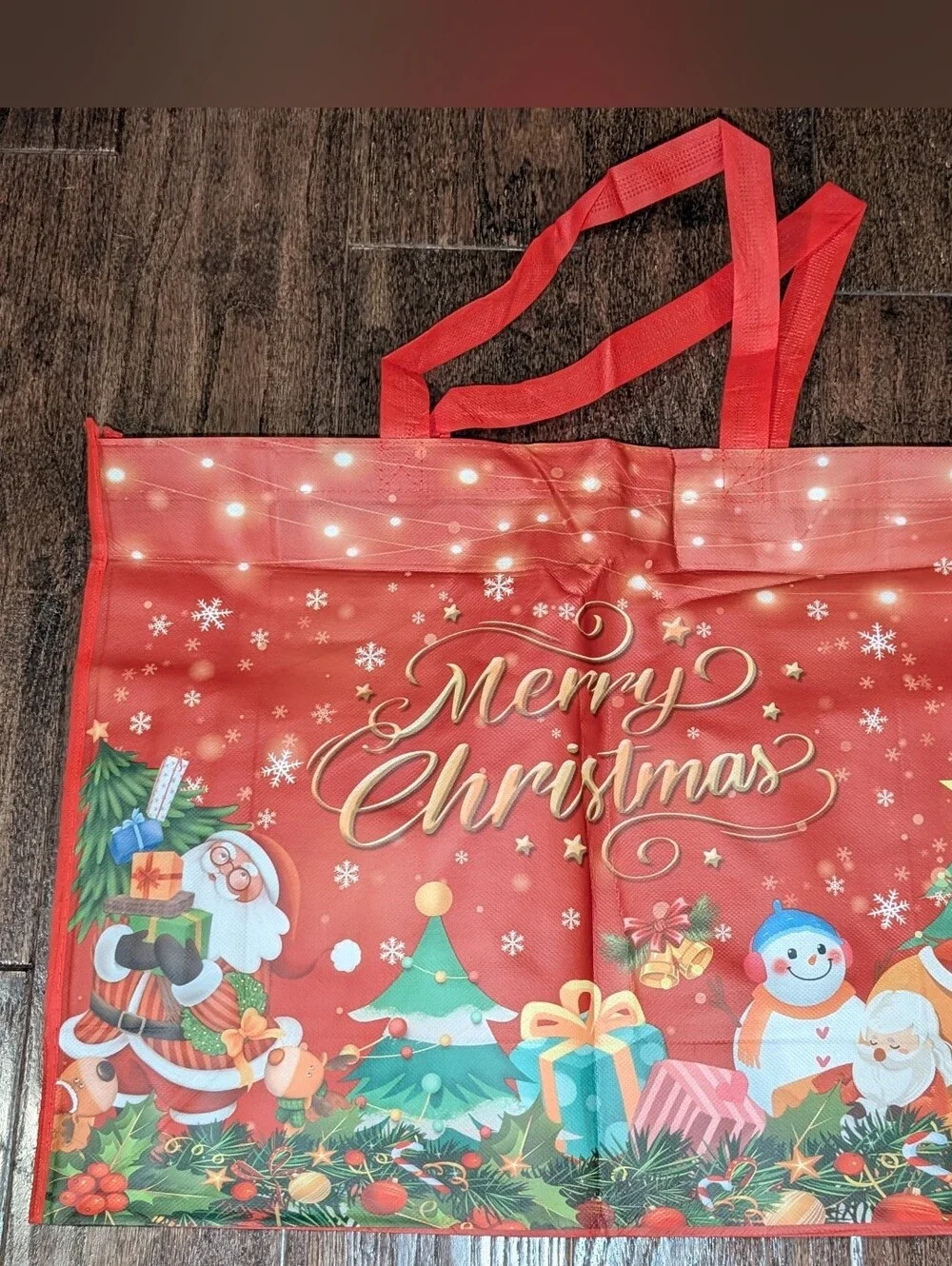 Bundle of Reusable Bags with Christmas Print